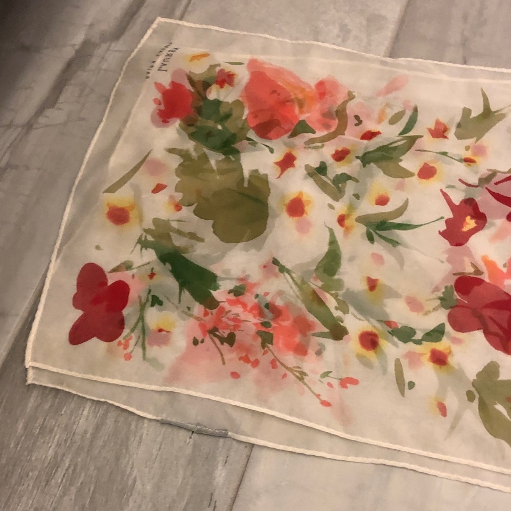 Lauren Ralph Lauren Floral Scarf - Red, Green, Orange - Picture 4 of 6